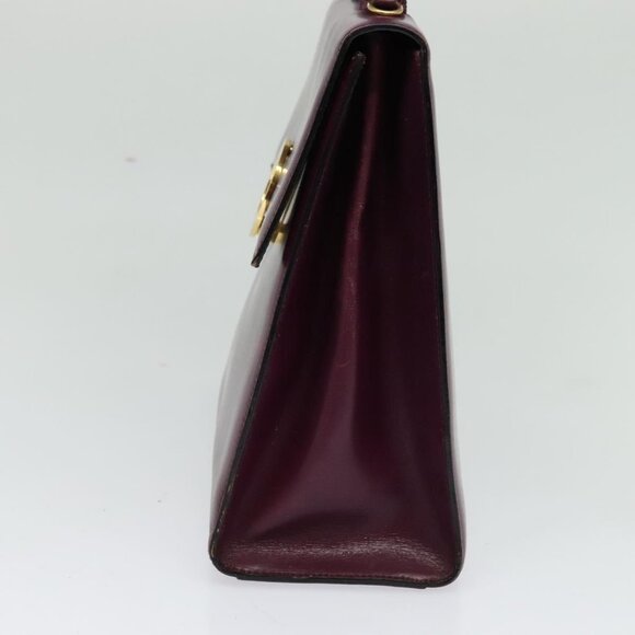 CELINE Circle Hand Bag Leather 2way Purple Gold Auth 124785 - Picture 4 of 16